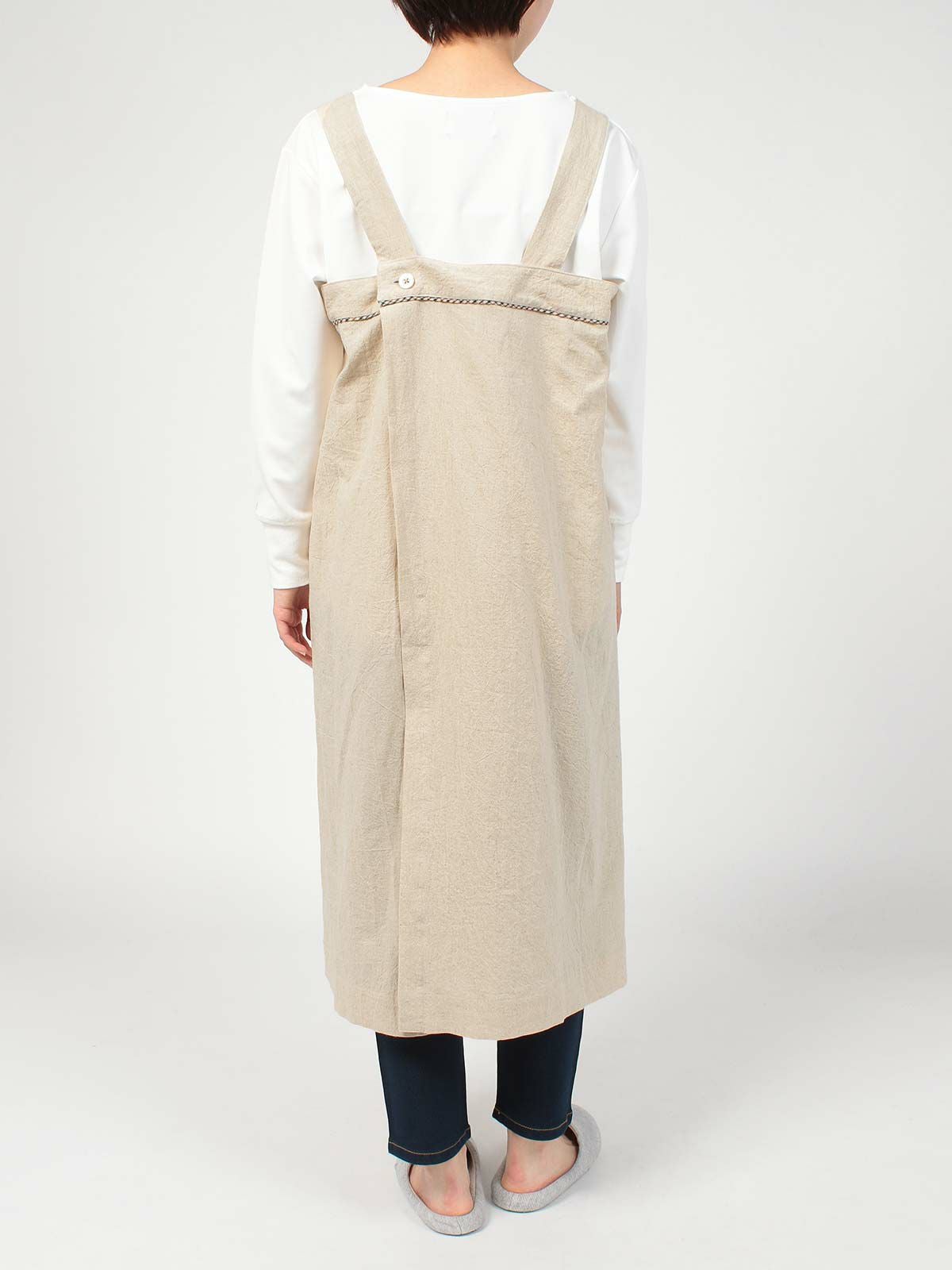 DAKS ジャンパースカート Wrinkle Plain 綿麻混 キャンバスウォッシュ