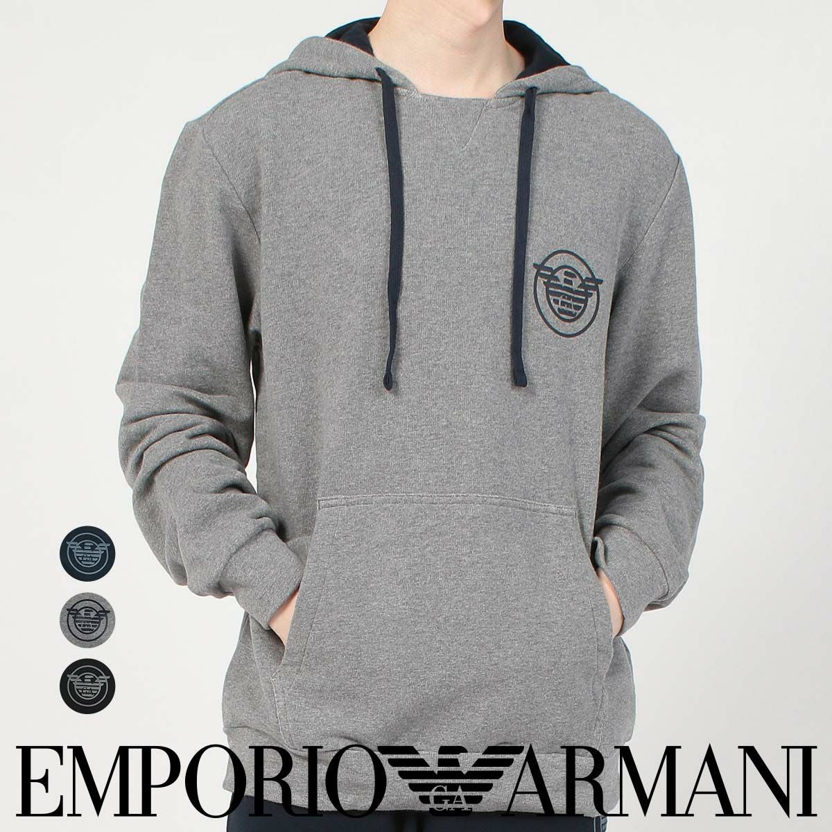 50%OFF EMPORIO ARMANI COMFORT STRETCH TERRY HOODIE コンフォート