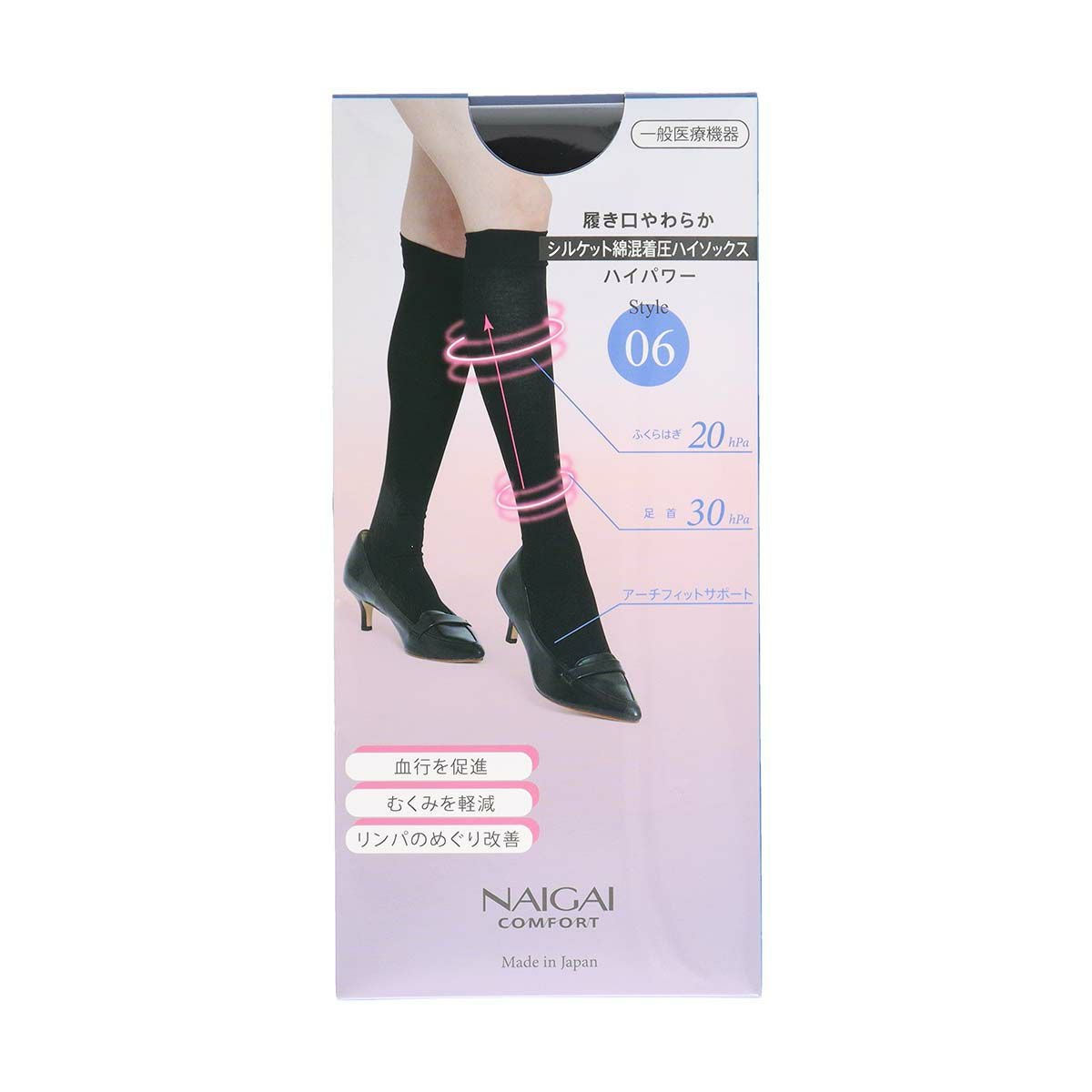 NAIGAI COMFORT 一般医療機器 着圧ソックス 段階圧力設計 足首 30hPa