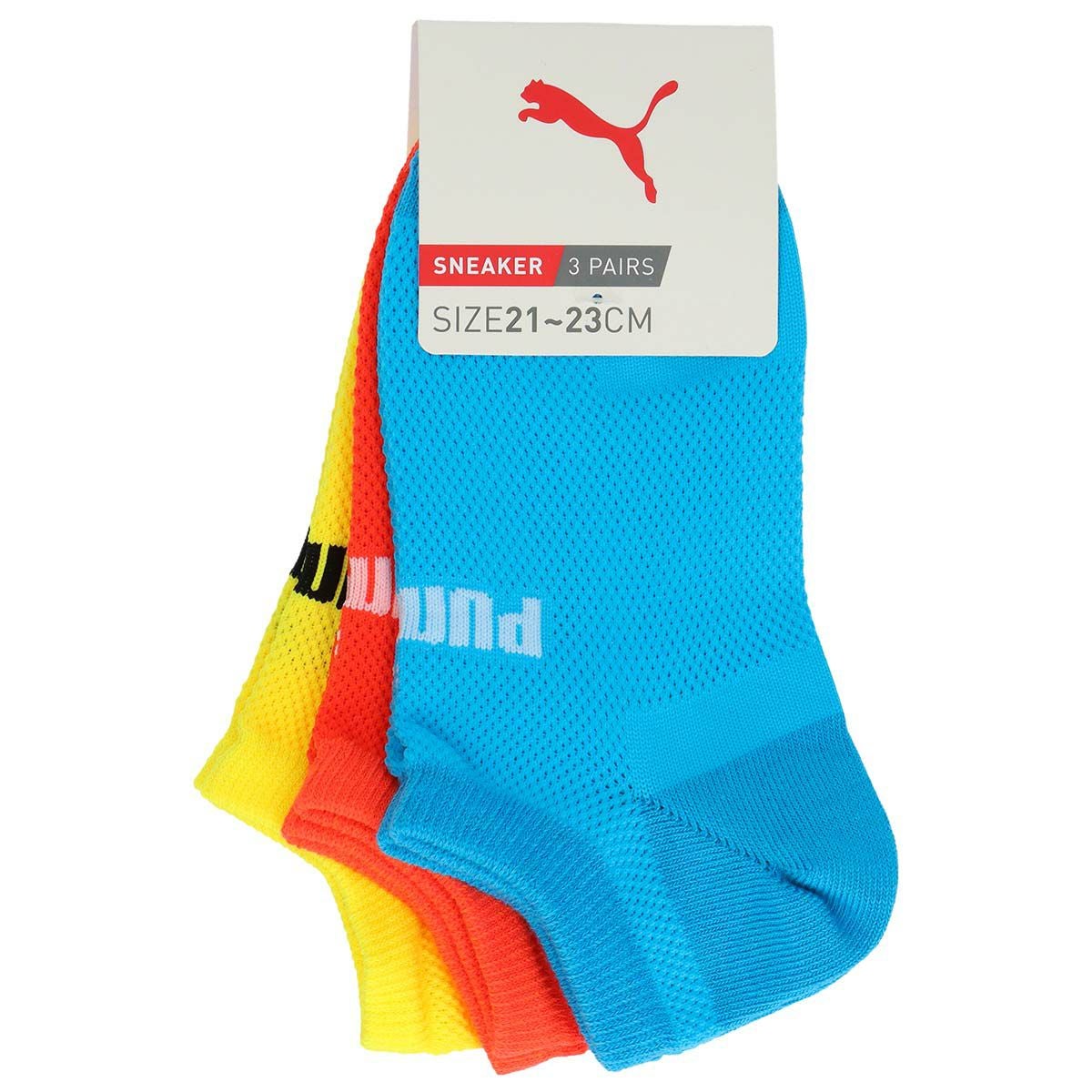 PUMA（プーマ）3足セットBigMeshビッグメッシュ消臭加工スニーカー丈（NOSHOW丈）ソックス子供キッズ靴下ブランドギフトプレゼント04293152