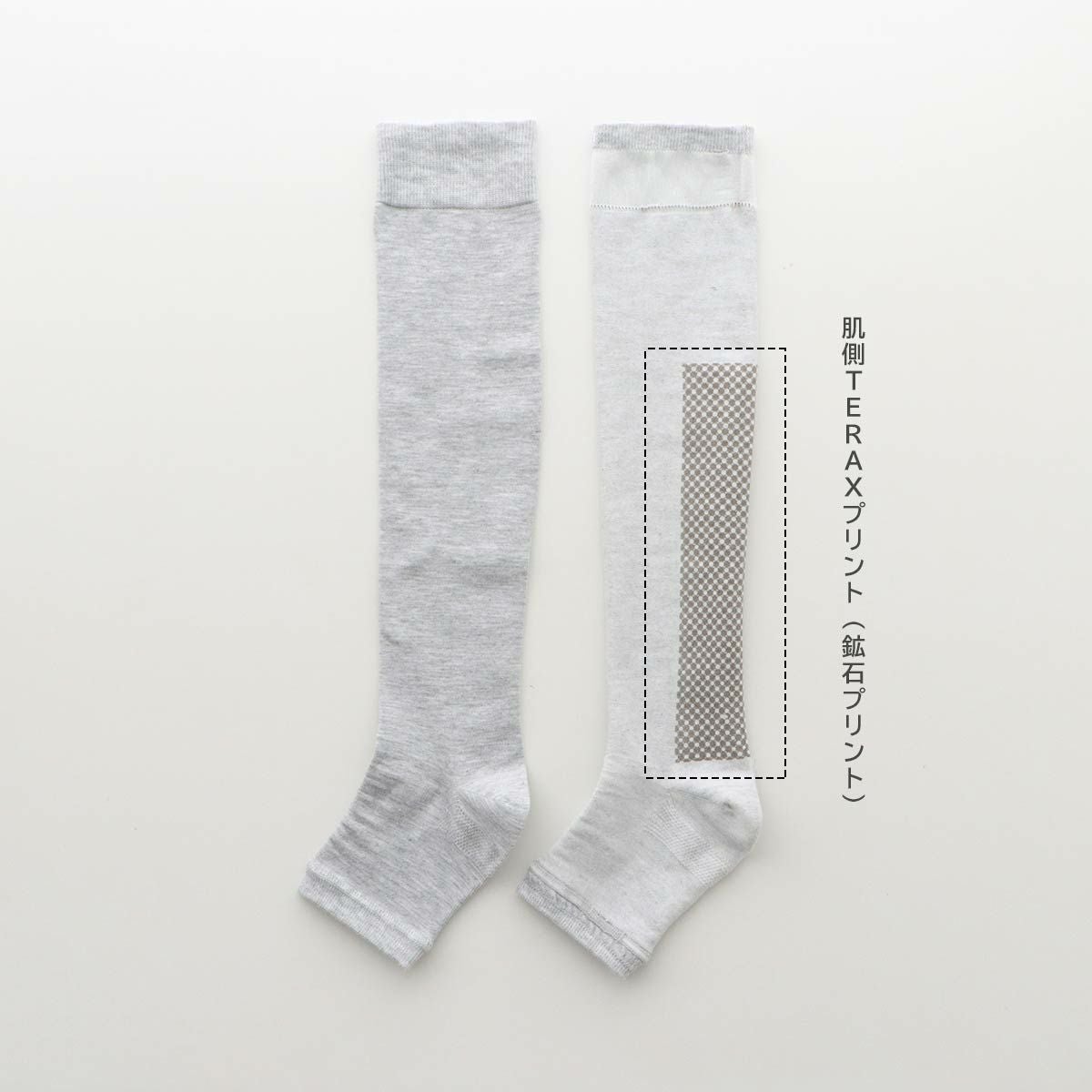 整 トトノ リカバリーソックス 鉱石プリントで血行促進 オープントゥ