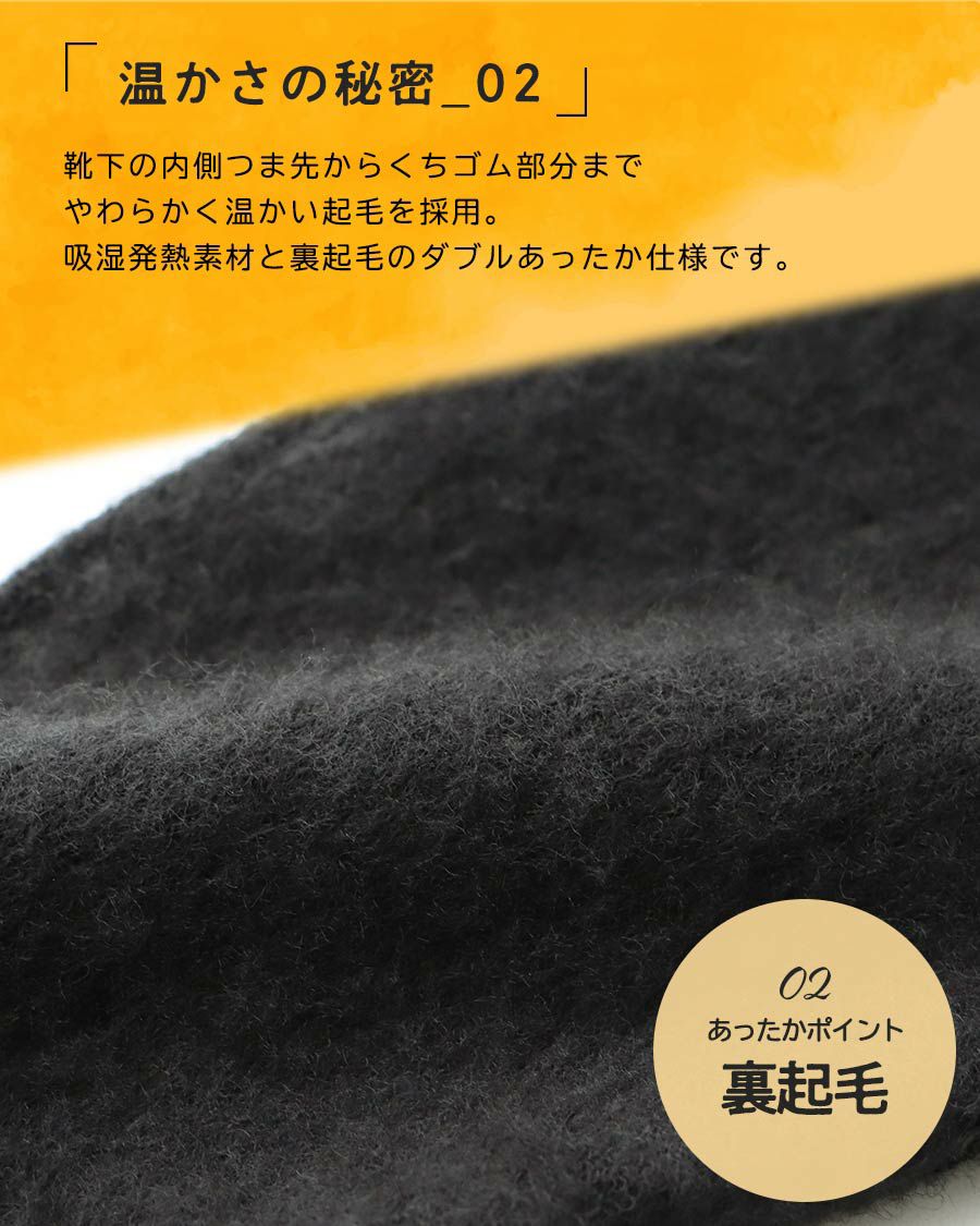 NAIGAI COMFORT 吸湿発熱素材 裏起毛あったか着圧ソックス