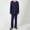 LANVINCOLLECTIONランバンコレクション上下セット【M・Lサイズ】綿100％先染め接結バイカラー長袖カットソーパジャマメンズ男性紳士部屋着あたたかいプレゼントギフト54430023