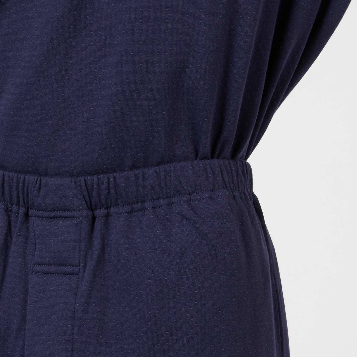 LANVINCOLLECTIONランバンコレクション上下セット【M・Lサイズ】綿100％先染め接結バイカラー長袖カットソーパジャマメンズ男性紳士部屋着あたたかいプレゼントギフト54430023