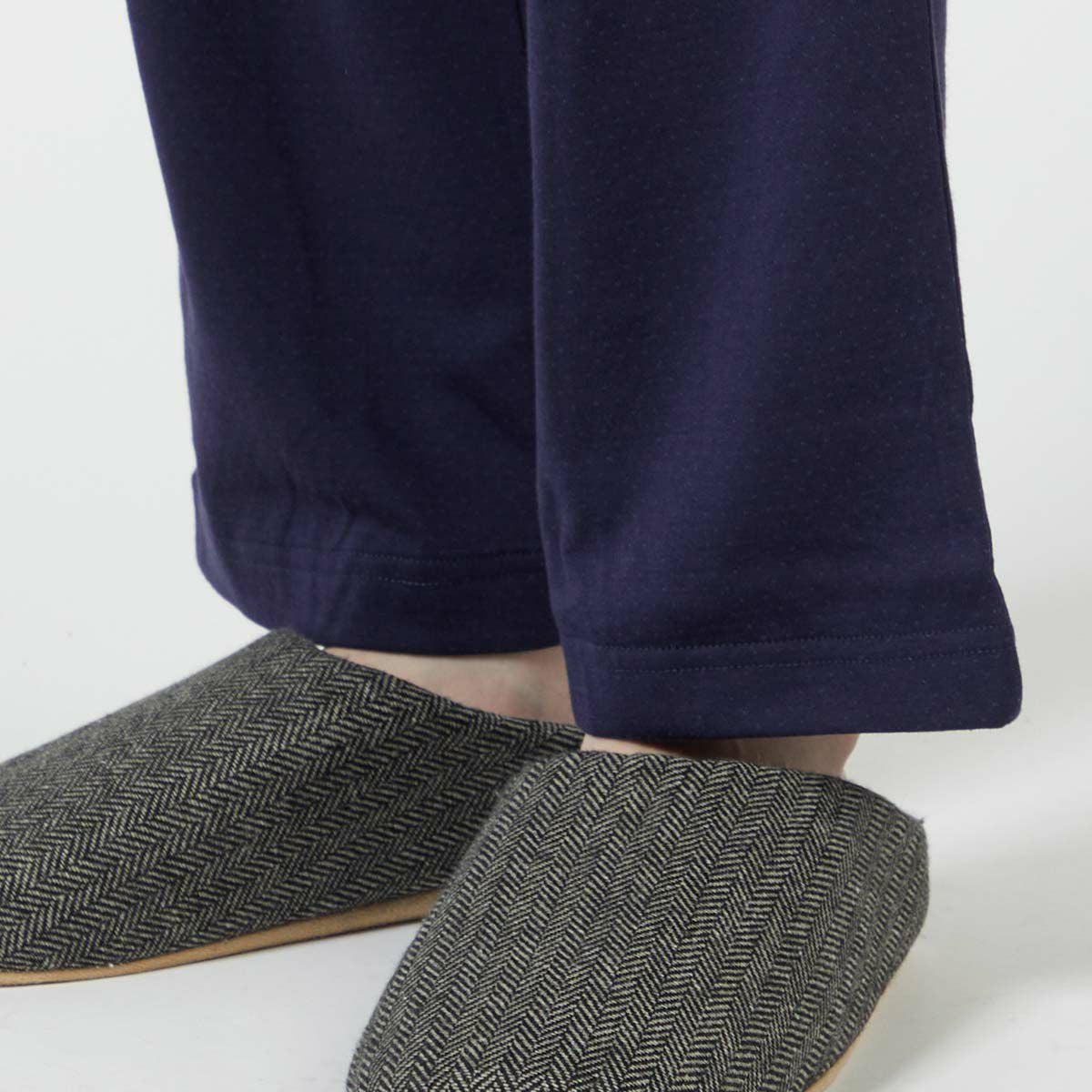 LANVINCOLLECTIONランバンコレクション上下セット【M・Lサイズ】綿100％先染め接結バイカラー長袖カットソーパジャマメンズ男性紳士部屋着あたたかいプレゼントギフト54430023