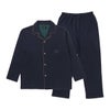 LANVINCOLLECTIONランバンコレクション上下セット【M・Lサイズ】綿100％先染め接結バイカラー長袖前ボタン前開きテーラーパジャマメンズ男性紳士部屋着あたたかいプレゼントギフト54430024