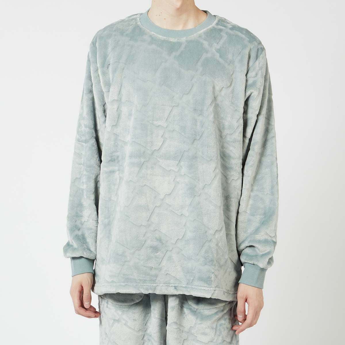 LANVINCOLLECTIONランバンコレクション【LLサイズ】滑らかフリースシルキーマイヤークルーネック長袖トップススウェットシャツラウンジウェアメンズ男性紳士部屋着あたたかいプレゼントギフト54434032