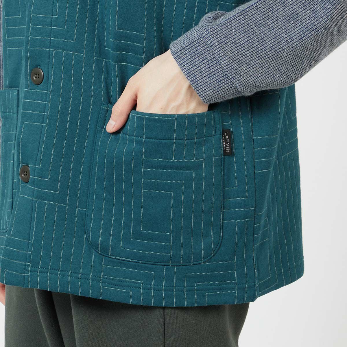 LANVIN COLLECTION 中綿二ットキルト ベスト JLロゴ 半纏 はんてん【M