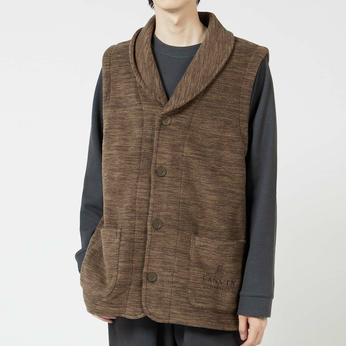 LANVIN COLLECTION 【M・Lサイズ】 カチオン染フリース ベスト 前