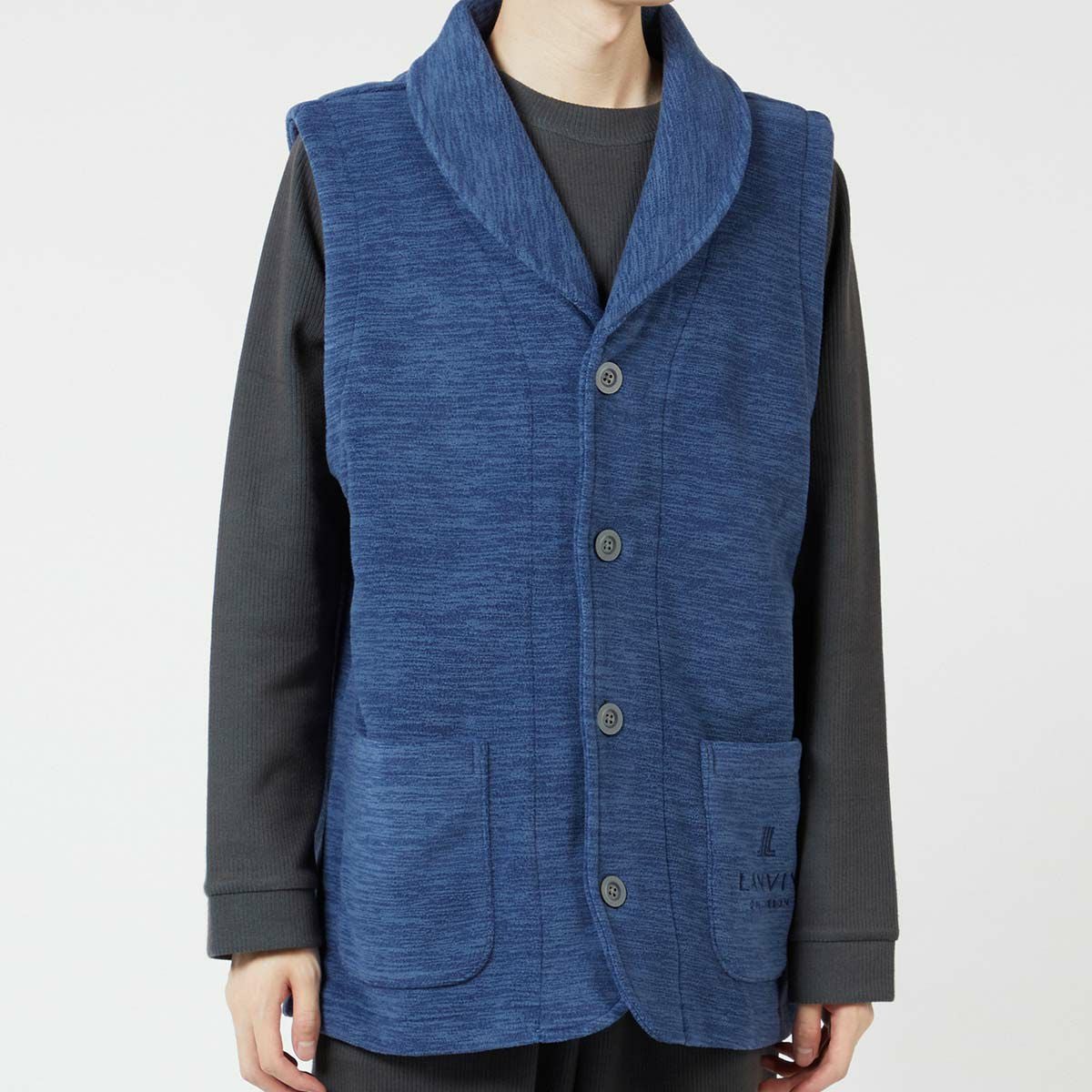 LANVIN COLLECTION 【M・Lサイズ】 カチオン染フリース ベスト 前