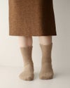 ナイガイみんなのくつした【締めつけない靴下】【女性＆男性2サイズ展開】あたたかアンゴラ毛混総パイルふんわりガーゼクルー丈ルームソックスレディース女性日本製介護履きやすい90361013