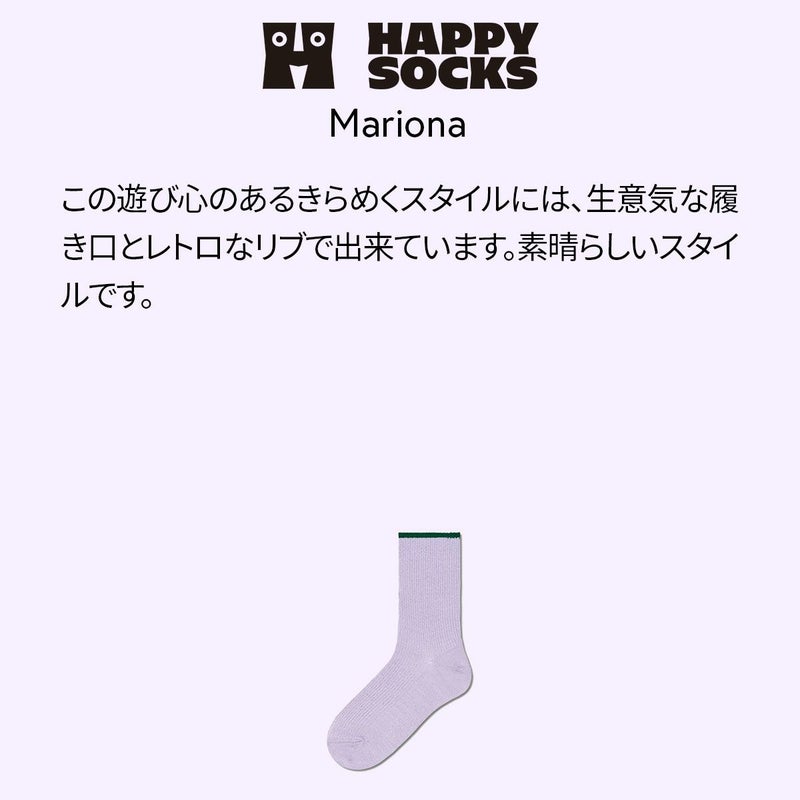 HappySocksハッピーソックスMariona（マリオナ）HYSTERIAヒステリアクルー丈ソックス靴下ユニセックスレディース10236015