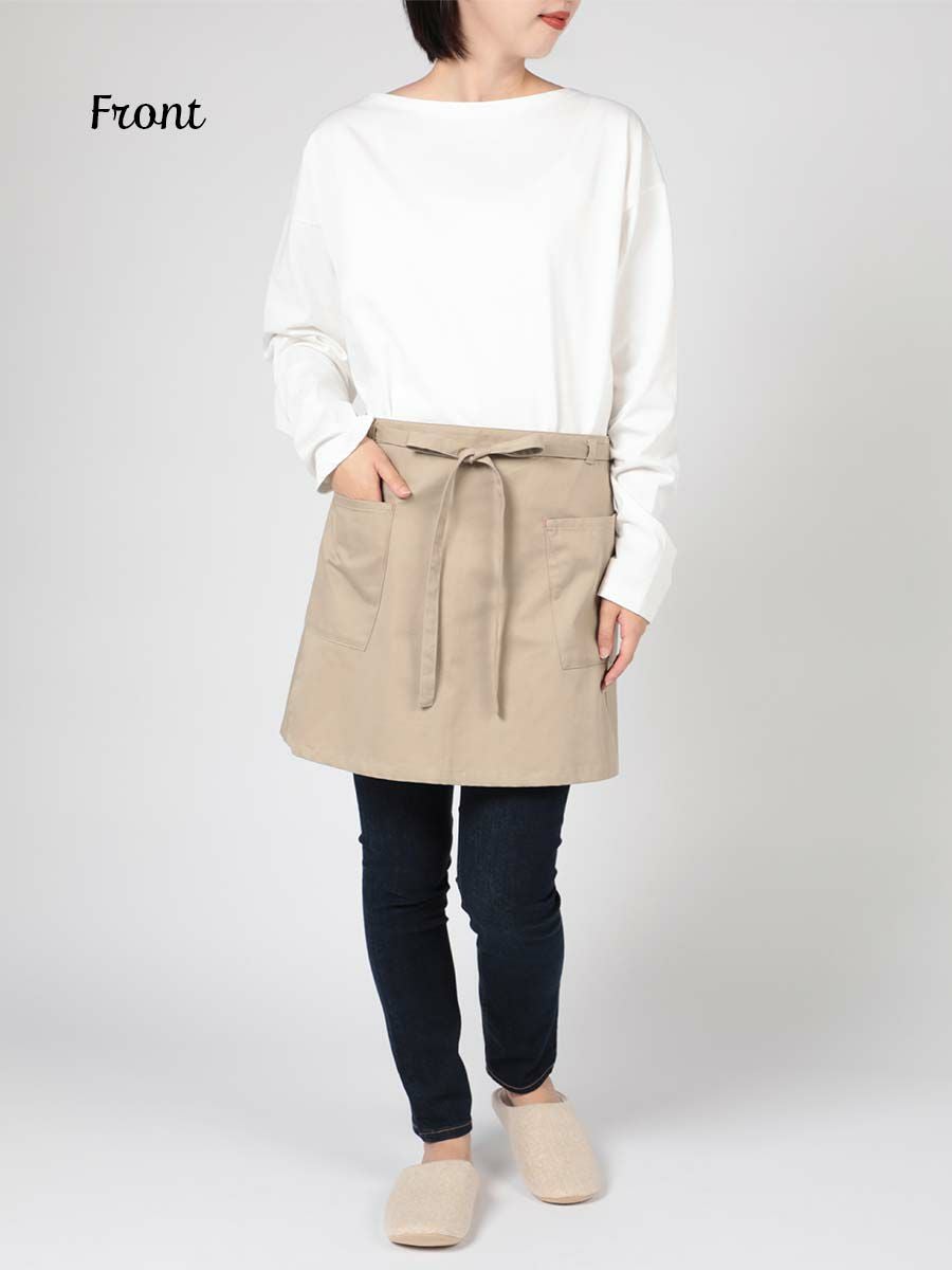 HOUSE WEAR STUDIO ツイル 無地 綿100％ 前結び サロン エプロン