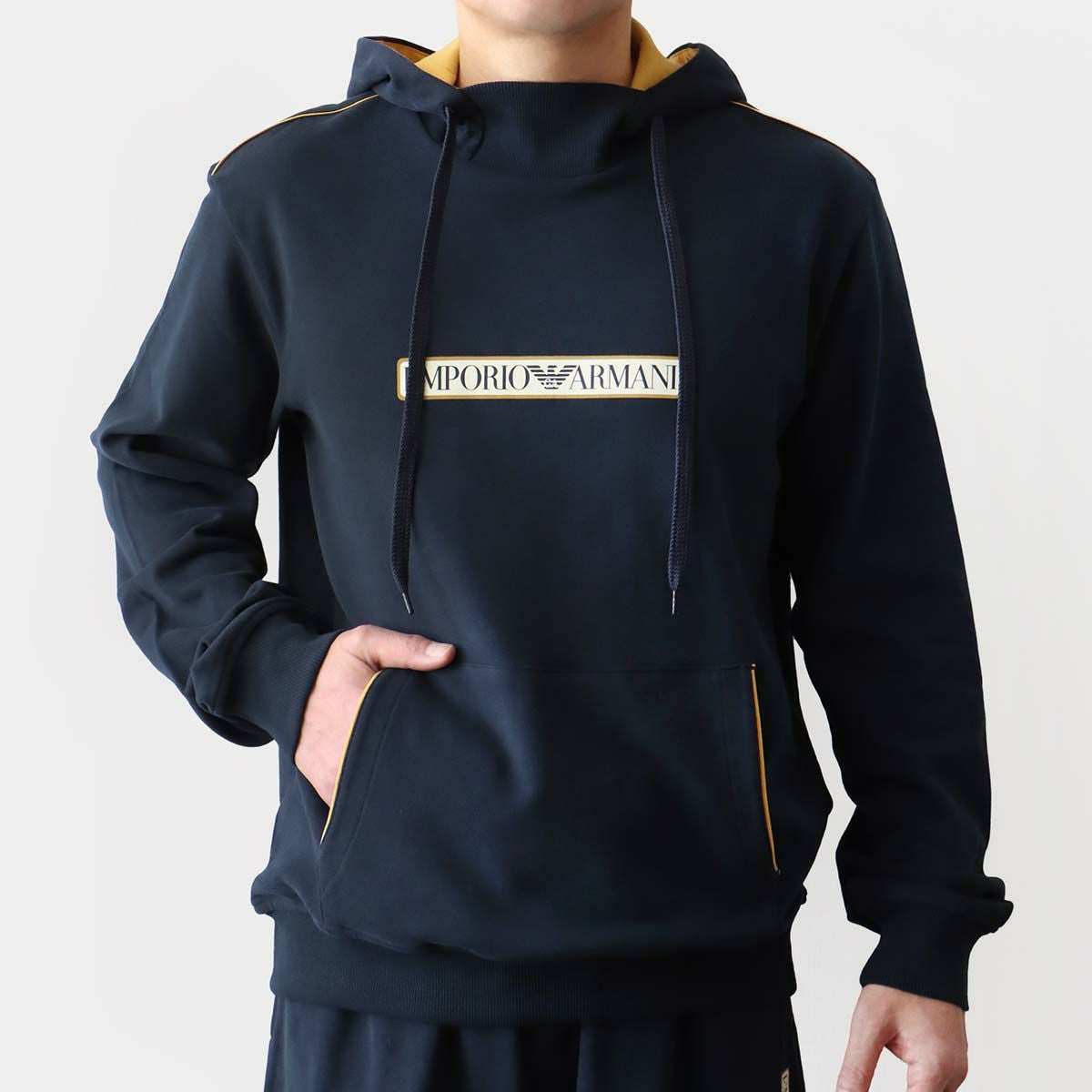 50%OFF EMPORIO ARMANI BRUSHED TERRY PO HOODIE コットン100% 長袖