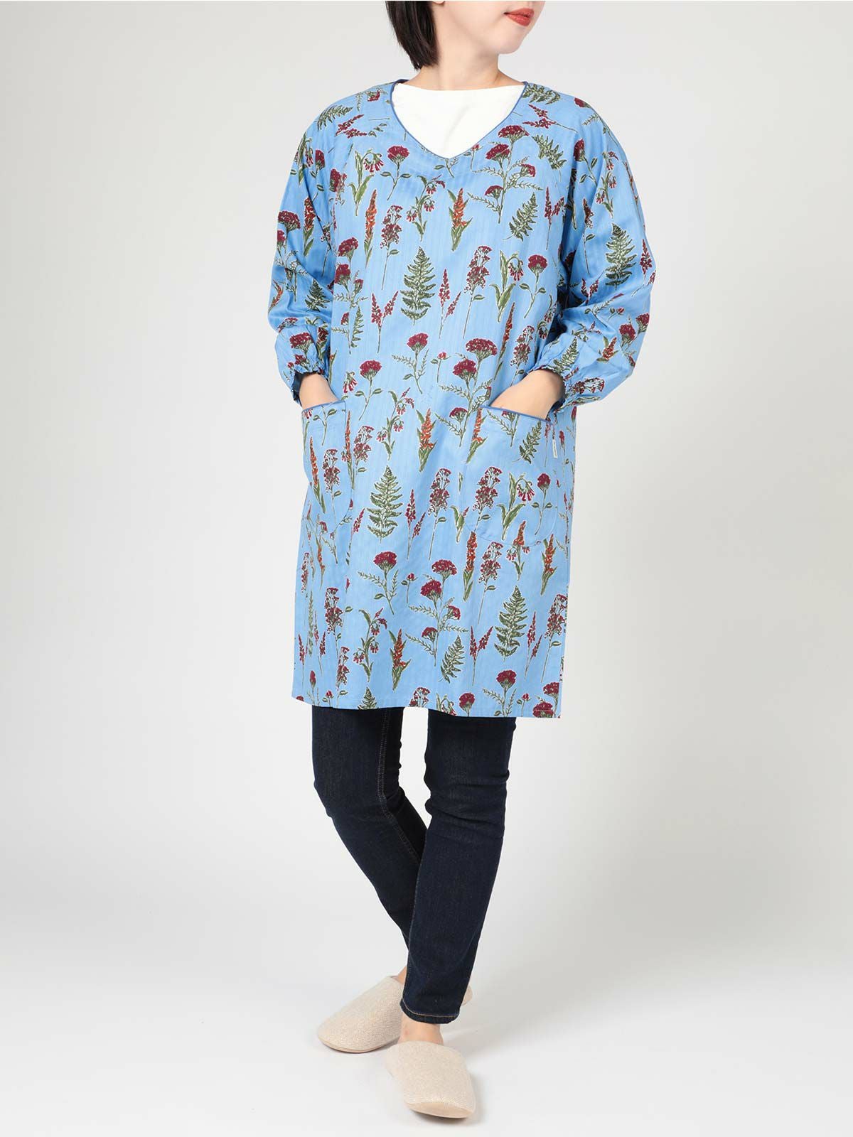 DAKS 形態安定加工 British Wildflower 綿100％ サテンストライプ 後