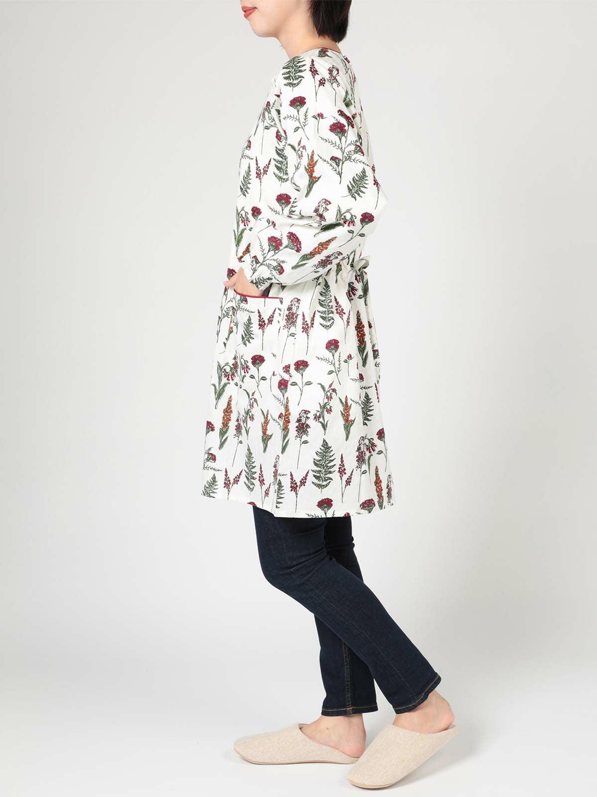 DAKS 形態安定加工 British Wildflower 綿100％ サテンストライプ 後