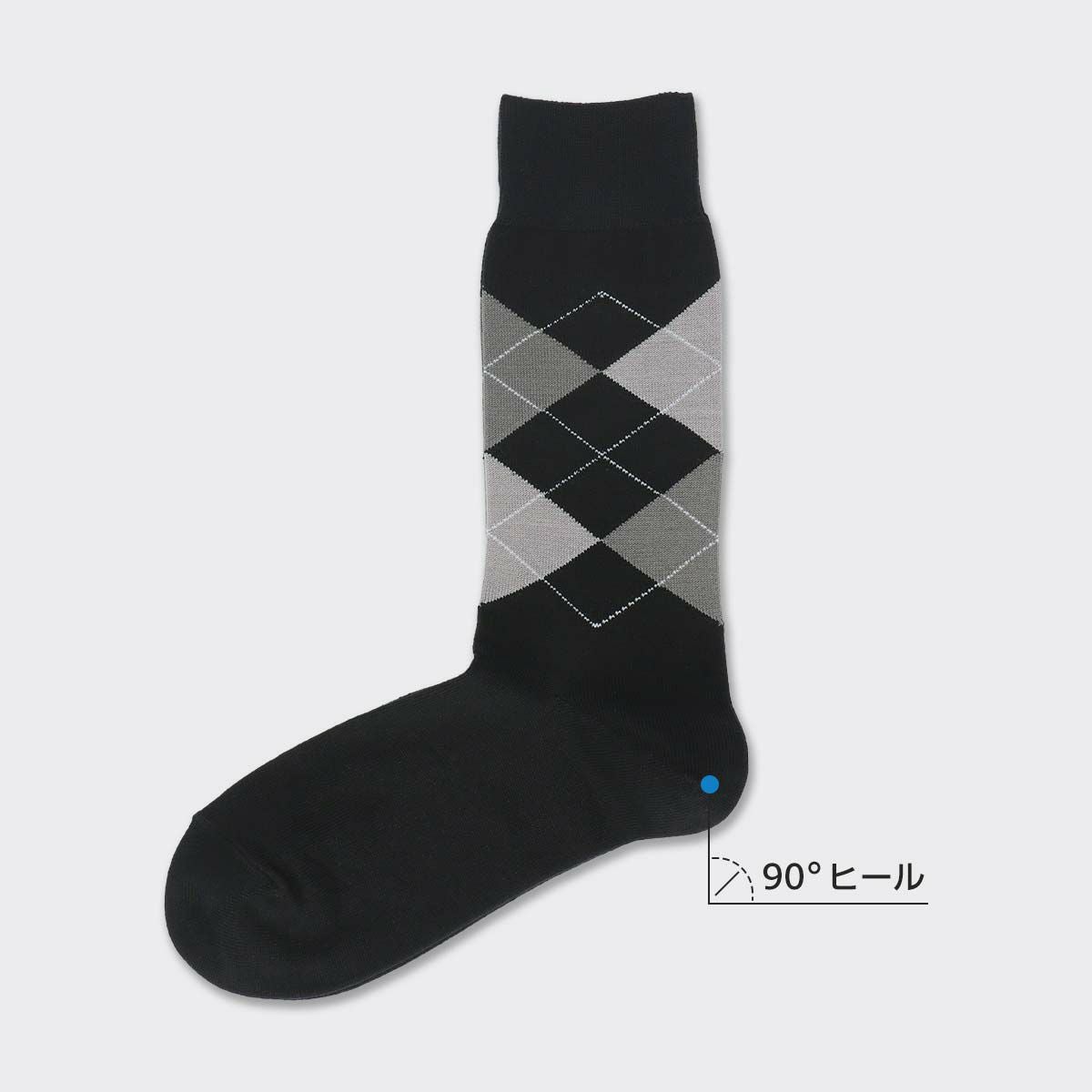 NAIGAI STYLE STANDARD 90°ヒール クルー丈ソックス インターシャ