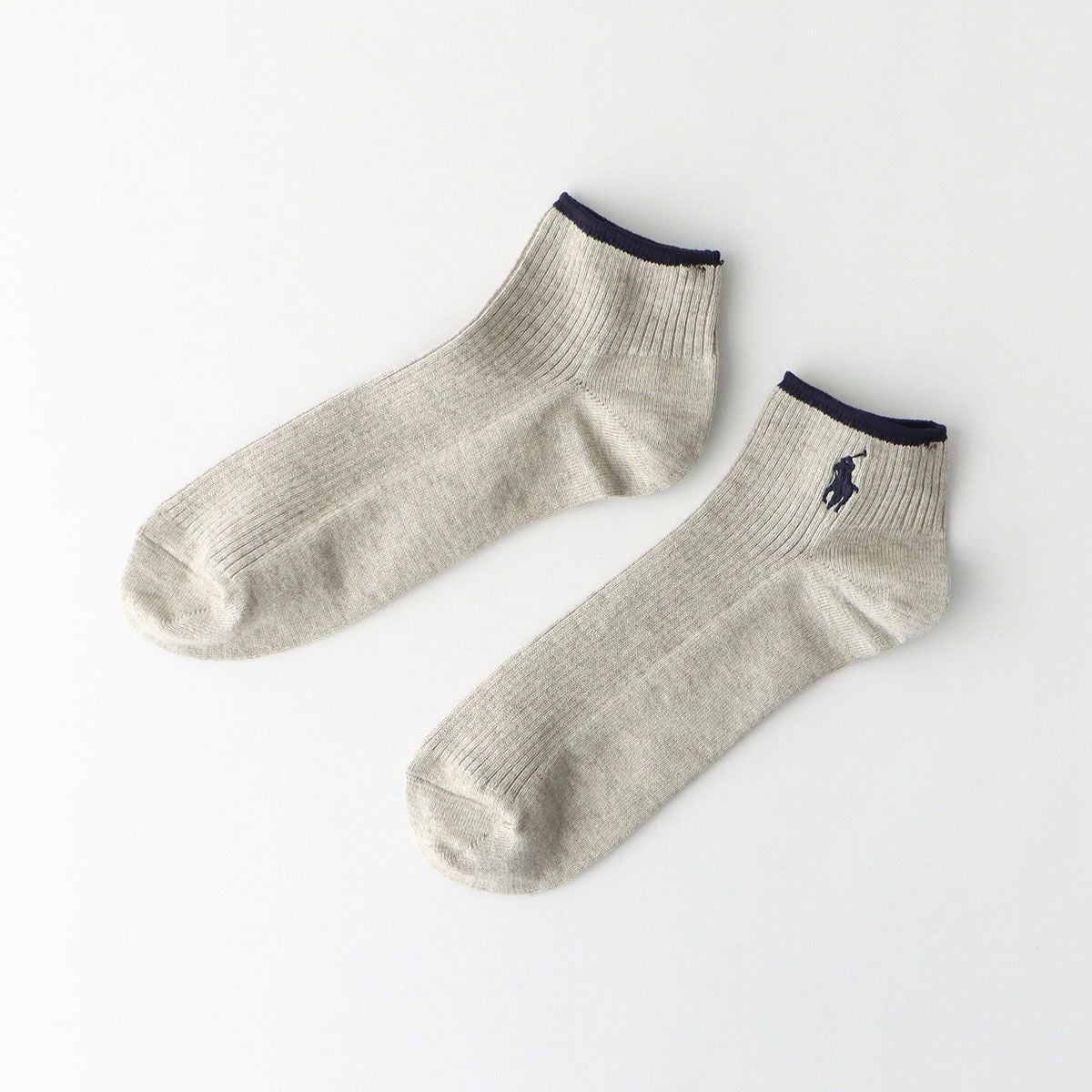 POLO RALPH LAUREN 綿混 消臭加工 ワンポイント刺繍 リブ柄 ショート