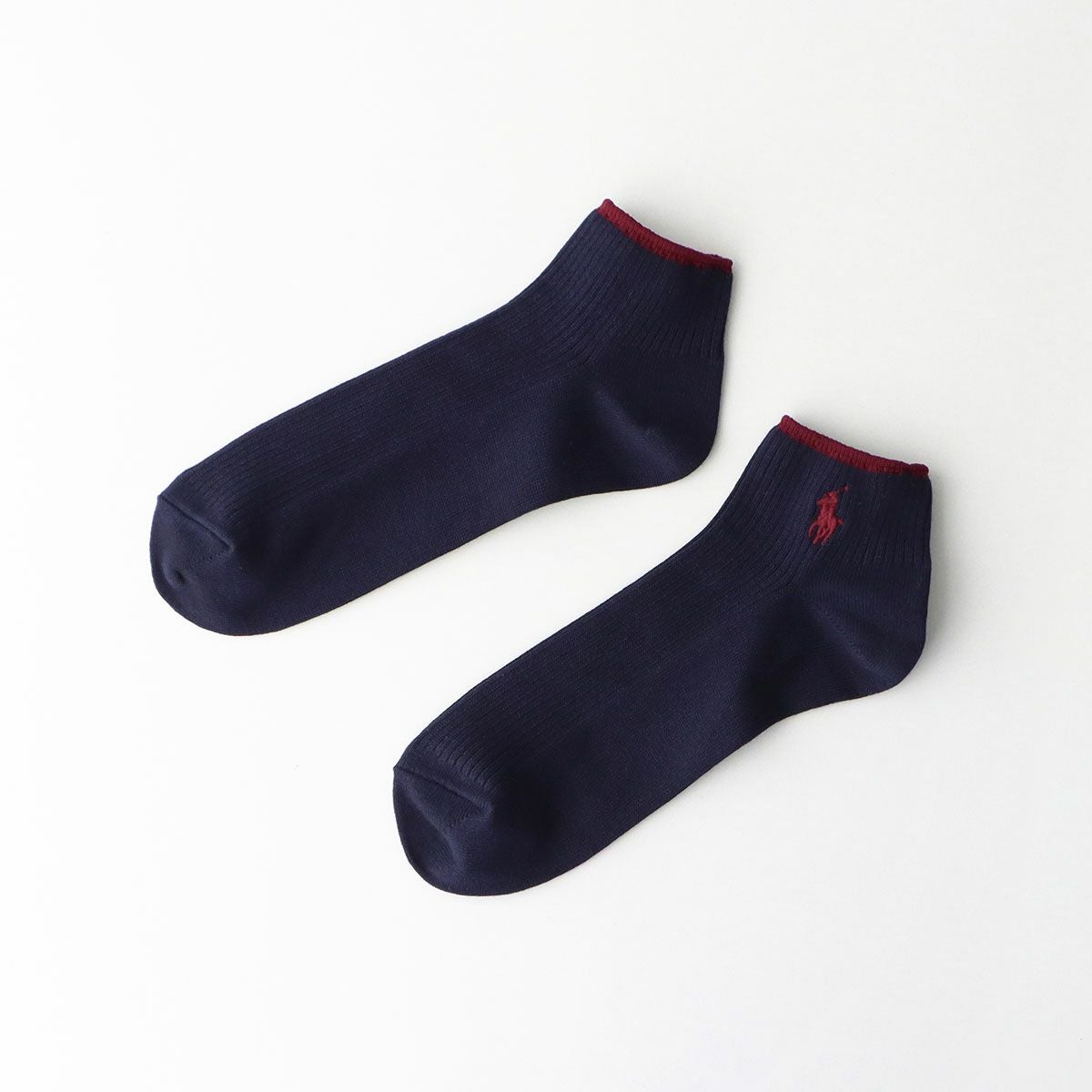 POLO RALPH LAUREN 綿混 消臭加工 ワンポイント刺繍 リブ柄 ショート