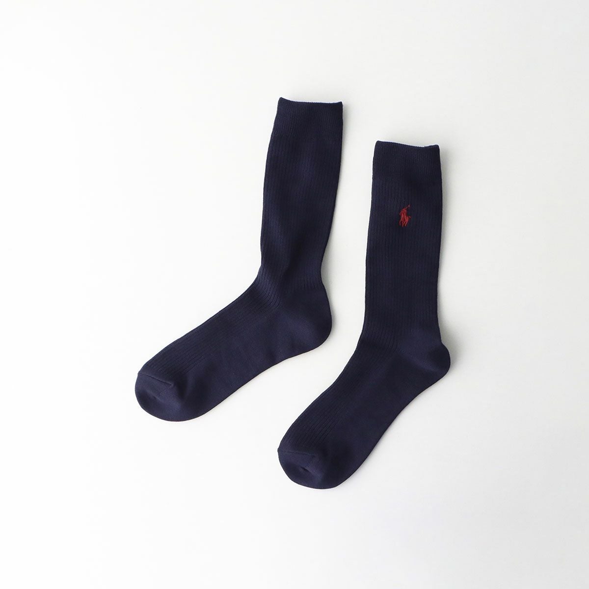 POLO RALPH LAUREN 消臭加工 綿混 ワンポイント刺繍 リブ クルー丈