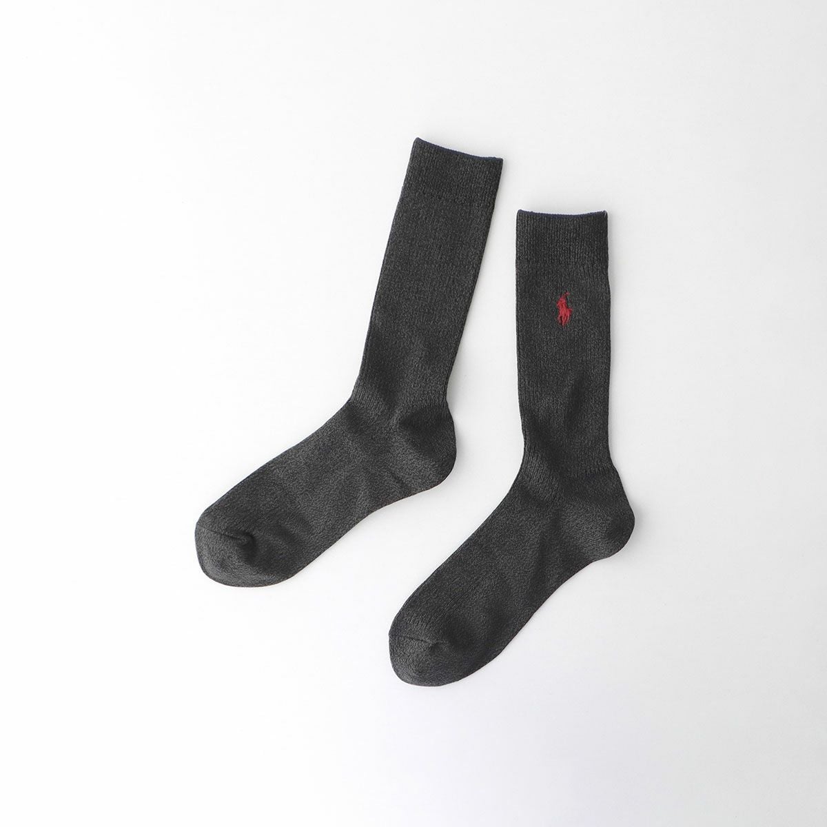 POLO RALPH LAUREN 消臭加工 綿混 ワンポイント刺繍 リブ クルー丈