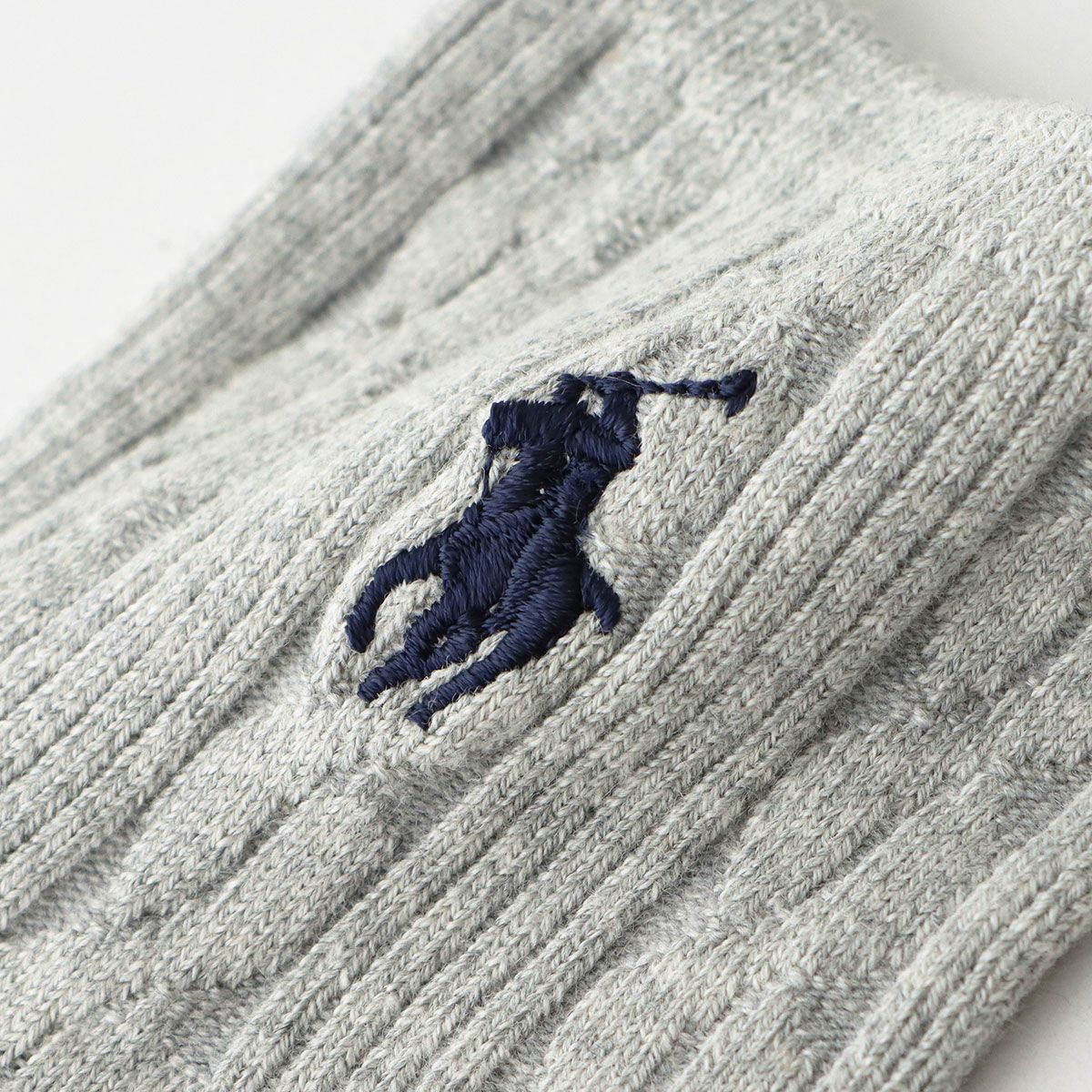 POLO RALPH LAUREN ケーブル柄 ワンポイント ショート丈ソックス