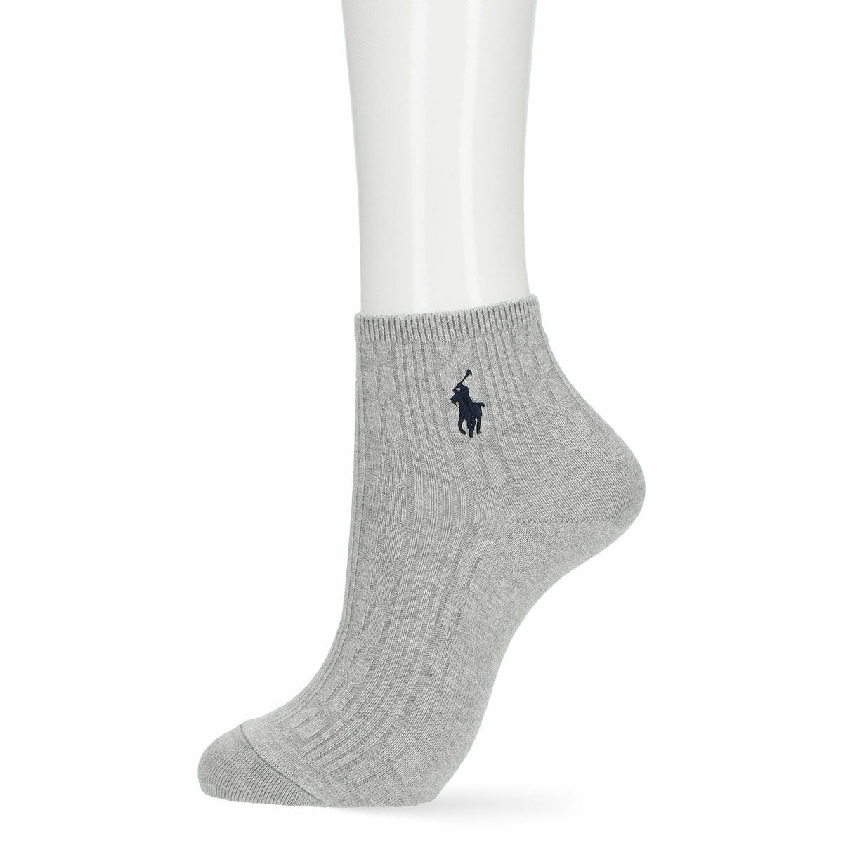 POLO RALPH LAUREN ケーブル柄 ワンポイント ショート丈ソックス