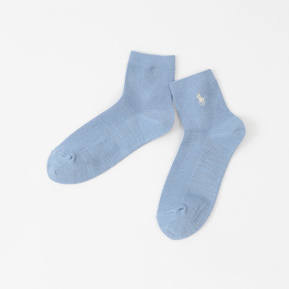 POLO RALPH LAUREN ラメ スカラップ ワンポイント 金刺繍 ショート丈