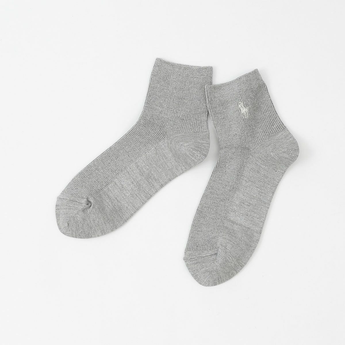 POLO RALPH LAUREN ラメ スカラップ ワンポイント 金刺繍 ショート丈