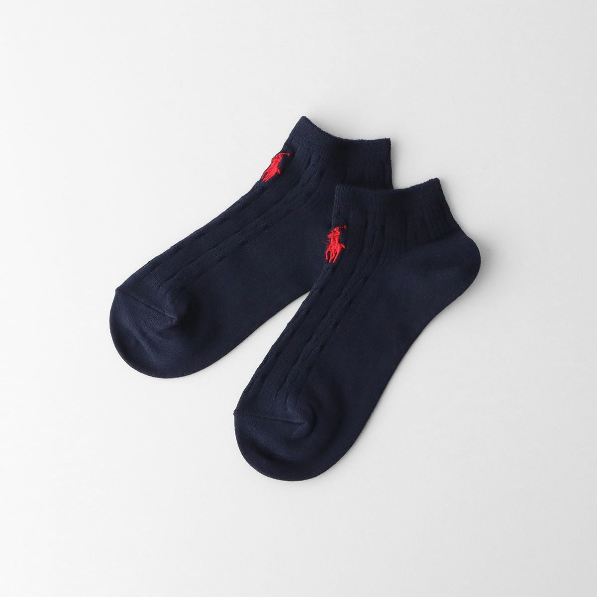 POLO RALPH LAUREN ケーブル柄 フロント刺繍 オーガニックコットン混