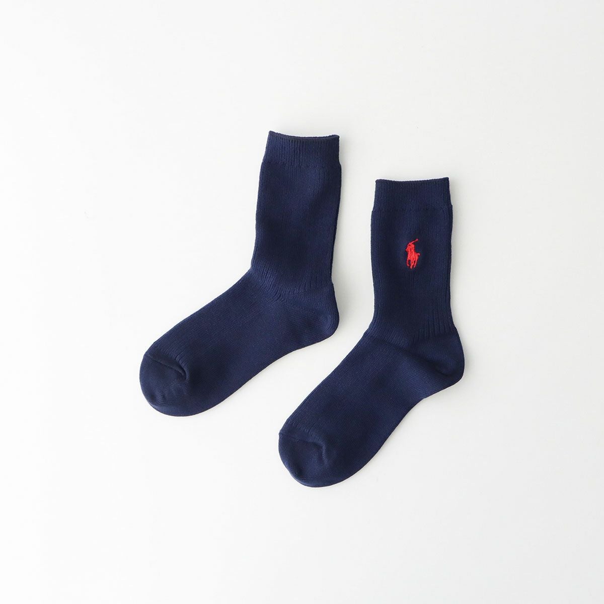 POLO RALPH LAUREN キッズ 綿混 リブ ワンポイント刺繍 クルー丈