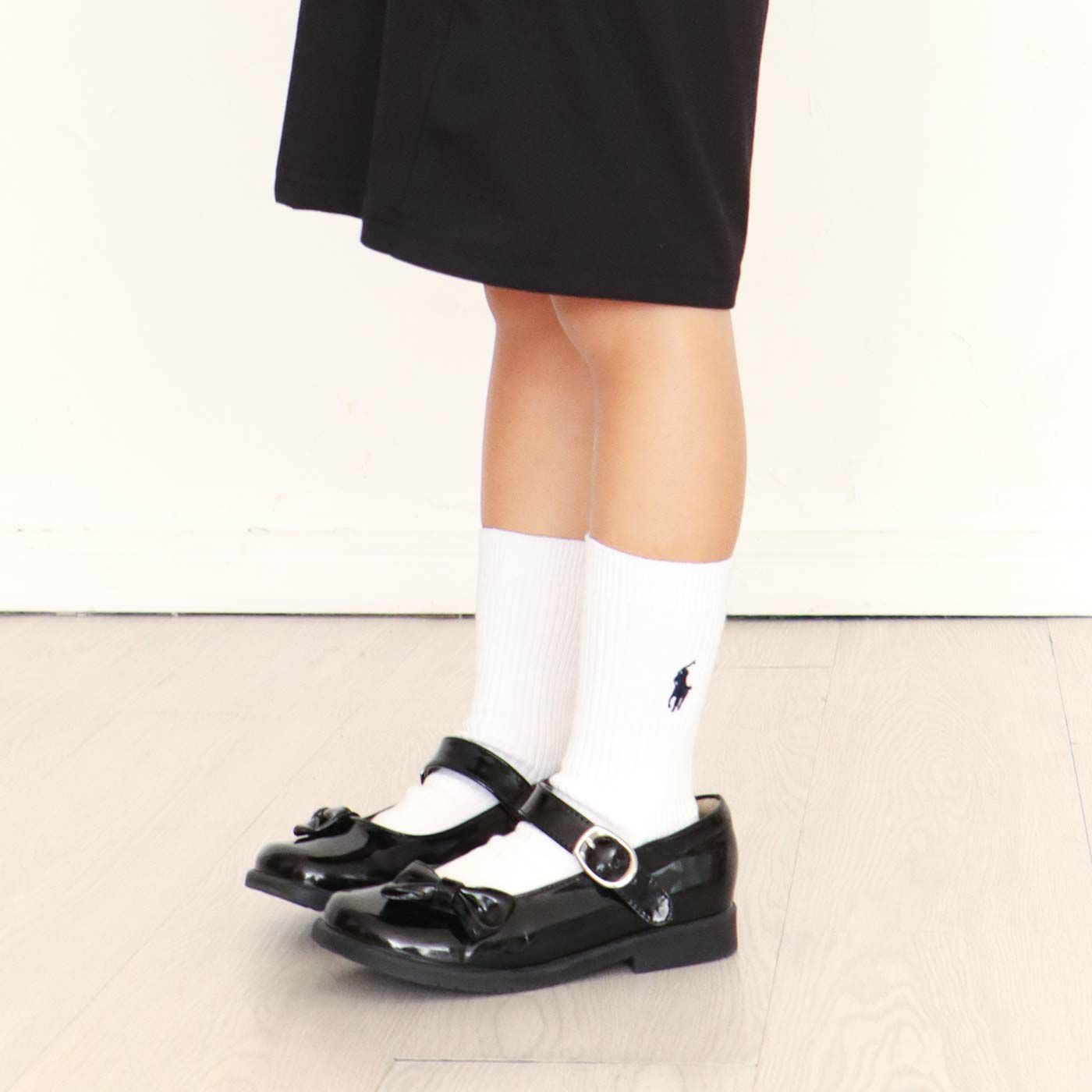 POLO RALPH LAUREN キッズ 綿混 リブ ワンポイント刺繍 クルー丈