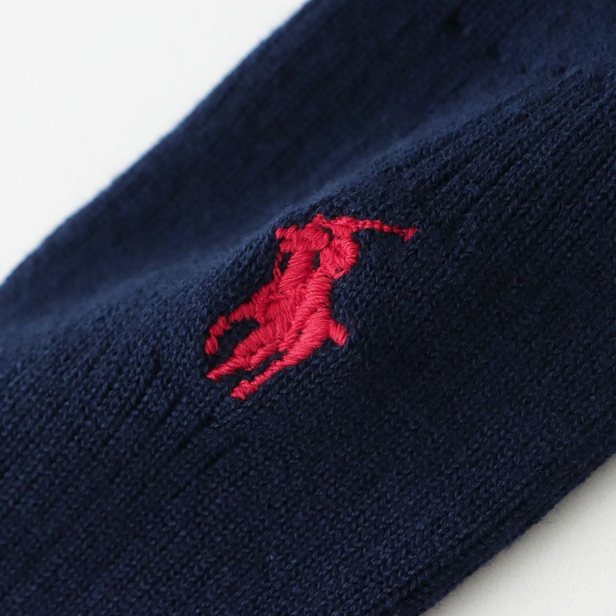 POLO RALPH LAUREN キッズ 綿混 リブ ハイソックス ワンポイント刺繍