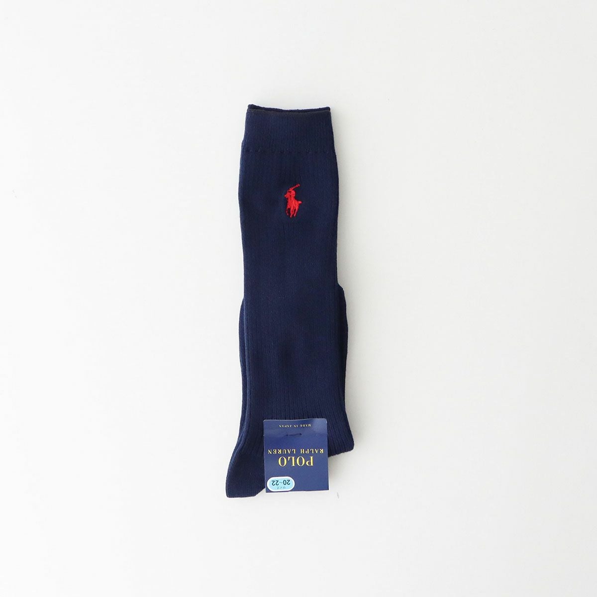 POLO RALPH LAUREN キッズ 綿混 リブ ハイソックス ワンポイント刺繍