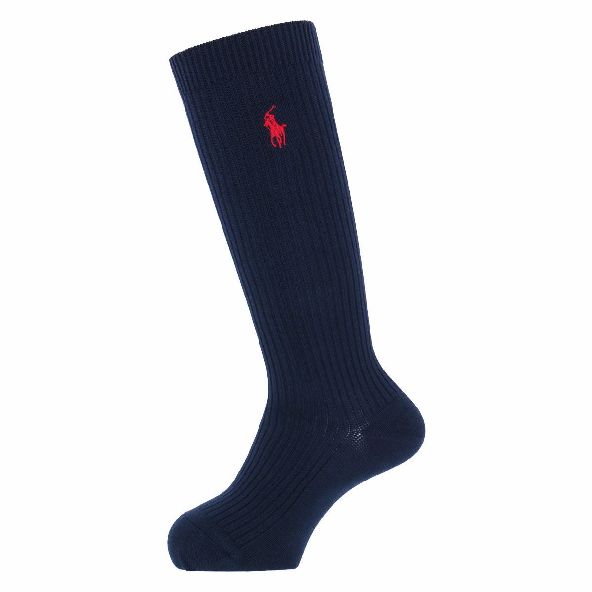 POLO RALPH LAUREN キッズ 綿混 リブ ハイソックス ワンポイント刺繍