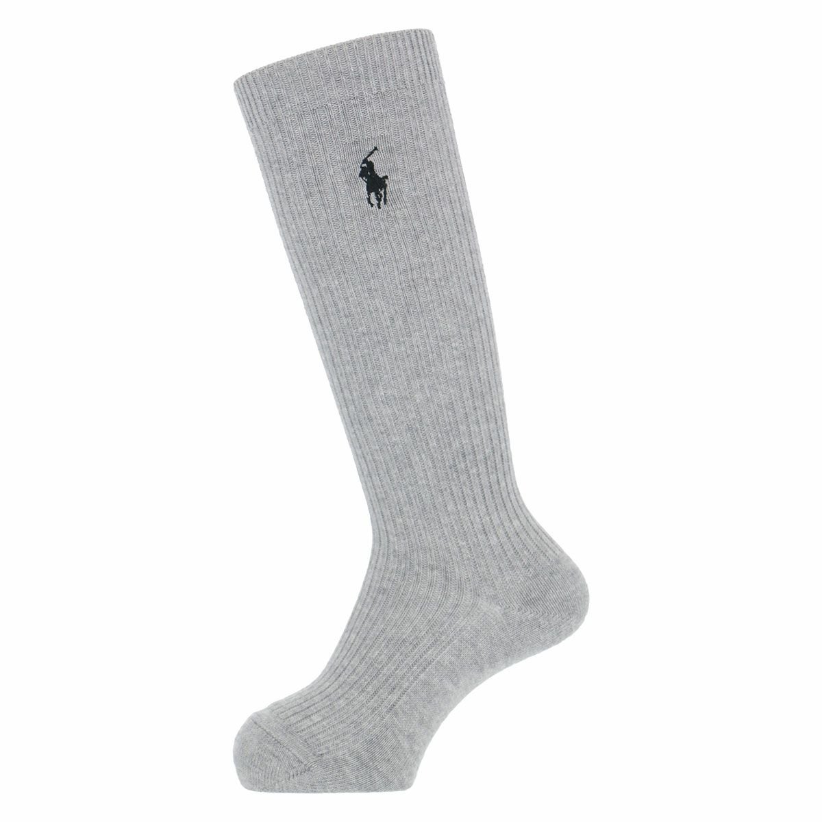 POLO RALPH LAUREN キッズ 綿混 リブ ハイソックス ワンポイント刺繍