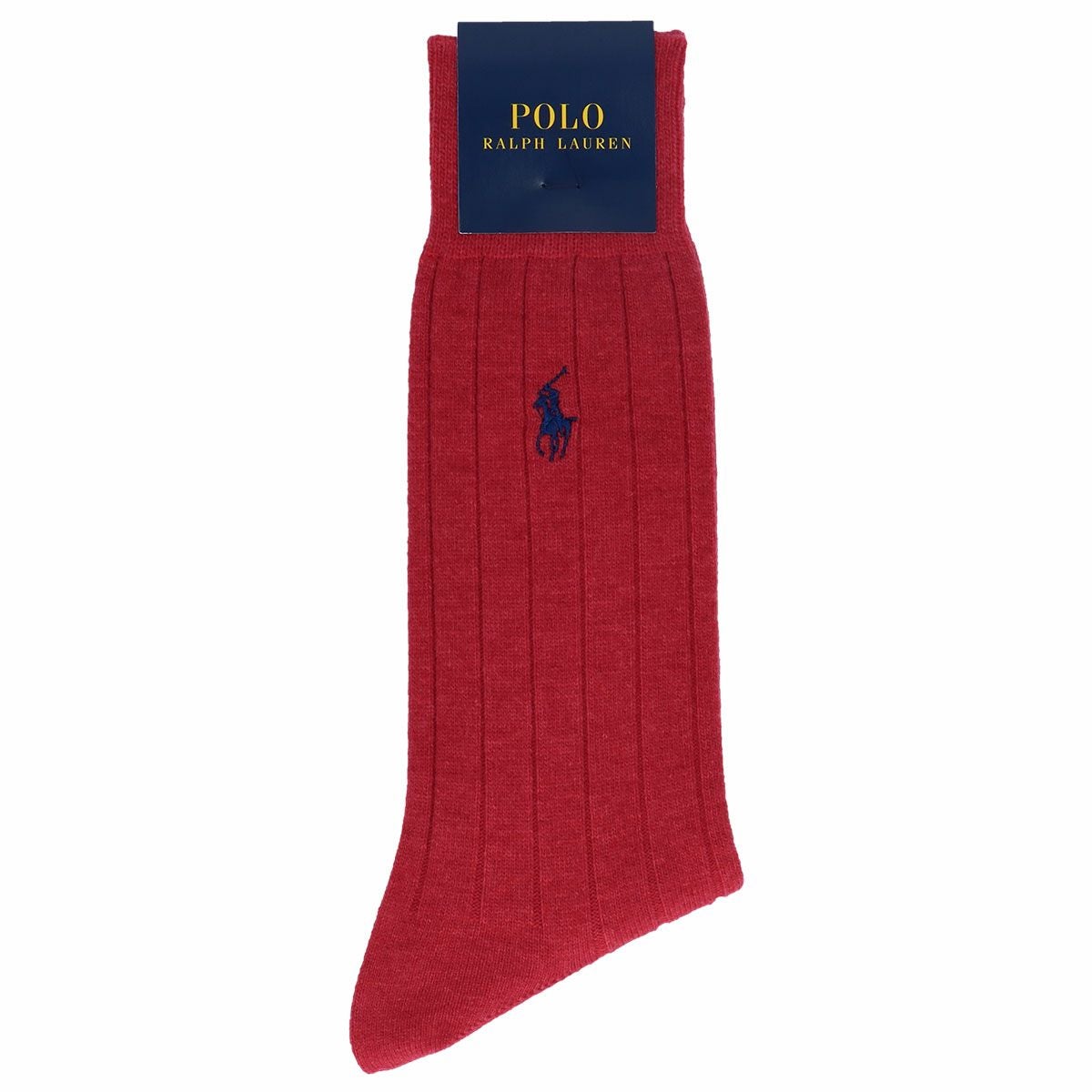 POLO RALPH LAUREN カシミヤ混 リブ ビジネスソックス クルー丈 メンズ