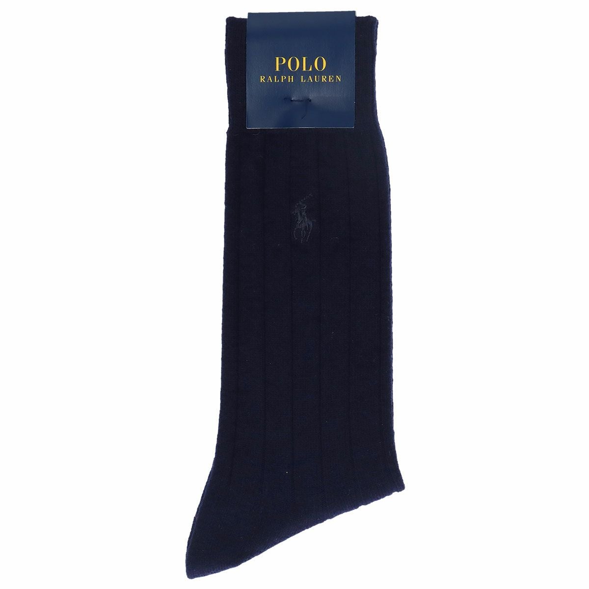 POLO RALPH LAUREN カシミヤ混 リブ ビジネスソックス クルー丈 メンズ