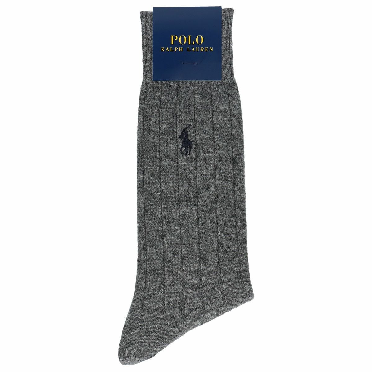 POLO RALPH LAUREN カシミヤ混 リブ ビジネスソックス クルー丈 メンズ