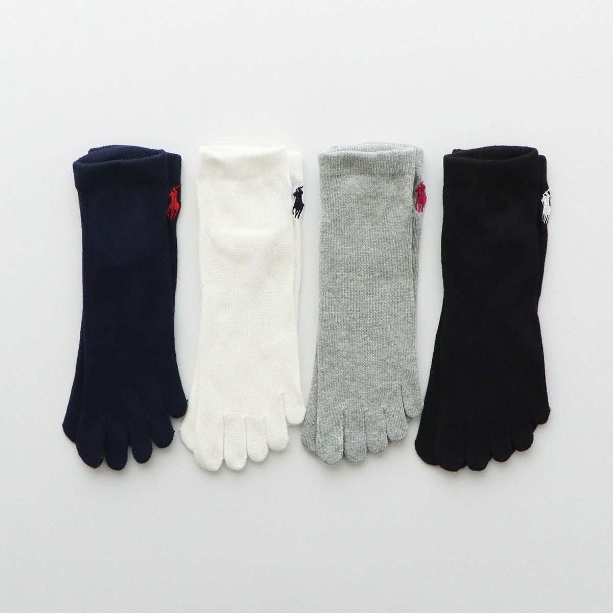 POLO RALPH LAUREN オーガニックコットン混 5本指 フットカバー かかと
