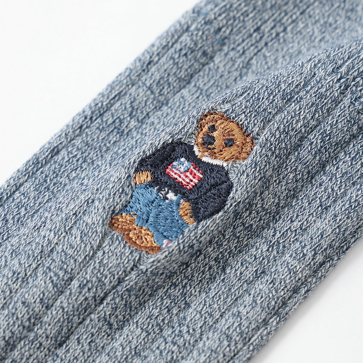 POLO RALPH LAUREN ポロベア ワンポイント刺繍 リブソックス クルー丈