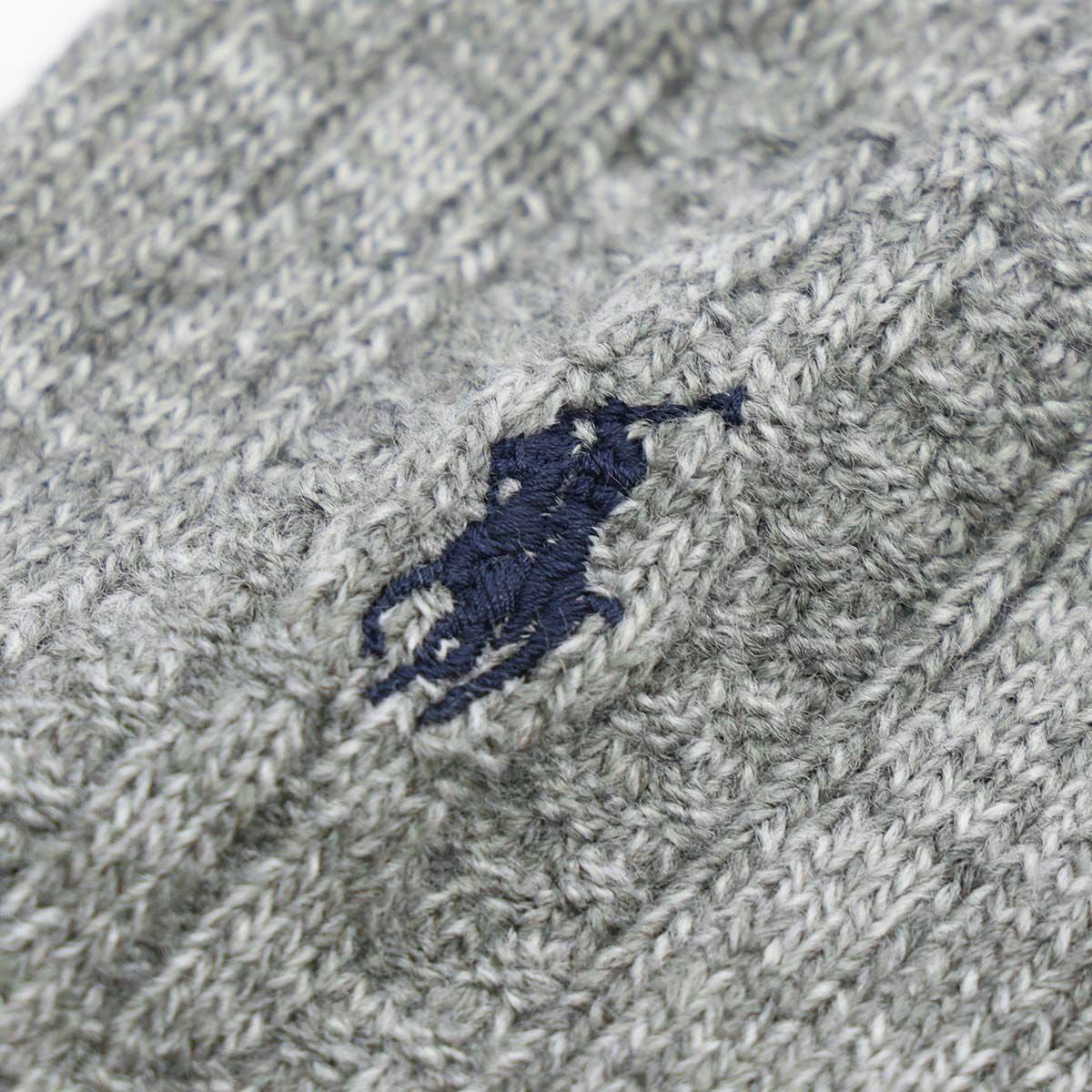 POLO RALPH LAUREN 毛混リブ ワンポイント刺繍 日本製 クルー丈
