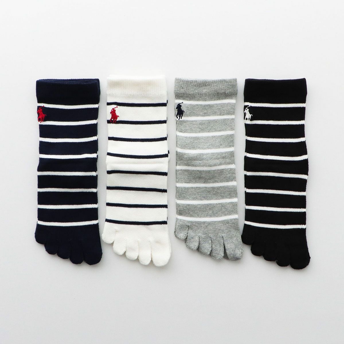 koala品　ポロラルフローレン　5本指ソックス　レディース　7足セット POLO RALPH LAUREN 毛混 5本指ソックス フェアアイル柄 クルー丈