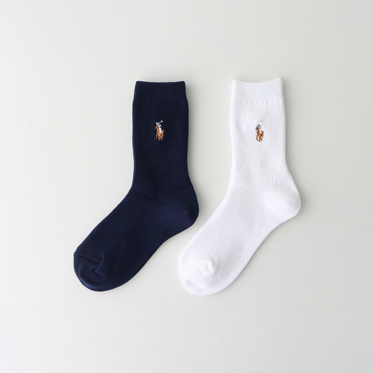 POLO RALPH LAUREN キッズ マルチカラーワンポイント リブソックス