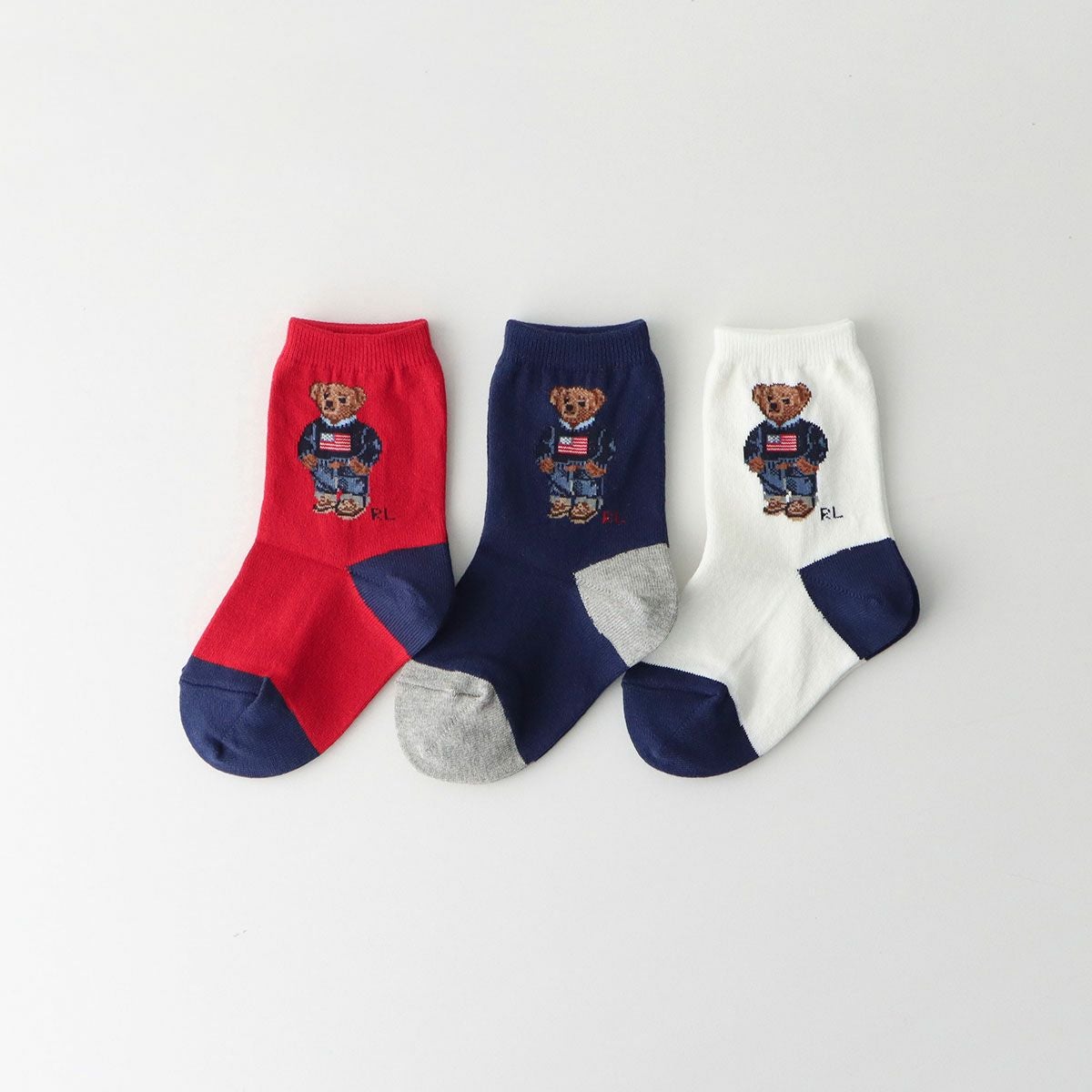 POLO RALPH LAUREN キッズ ソックス RL I&T アメリカーナベア クルー丈