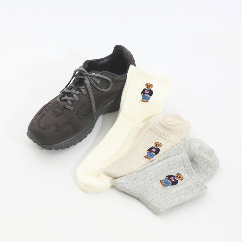 POLO RALPH LAUREN ポロベア刺繍 ショート リブソックス オーガニック
