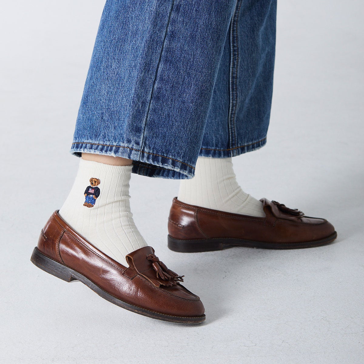 POLO RALPH LAUREN ポロベア刺繍 ショート リブソックス オーガニック