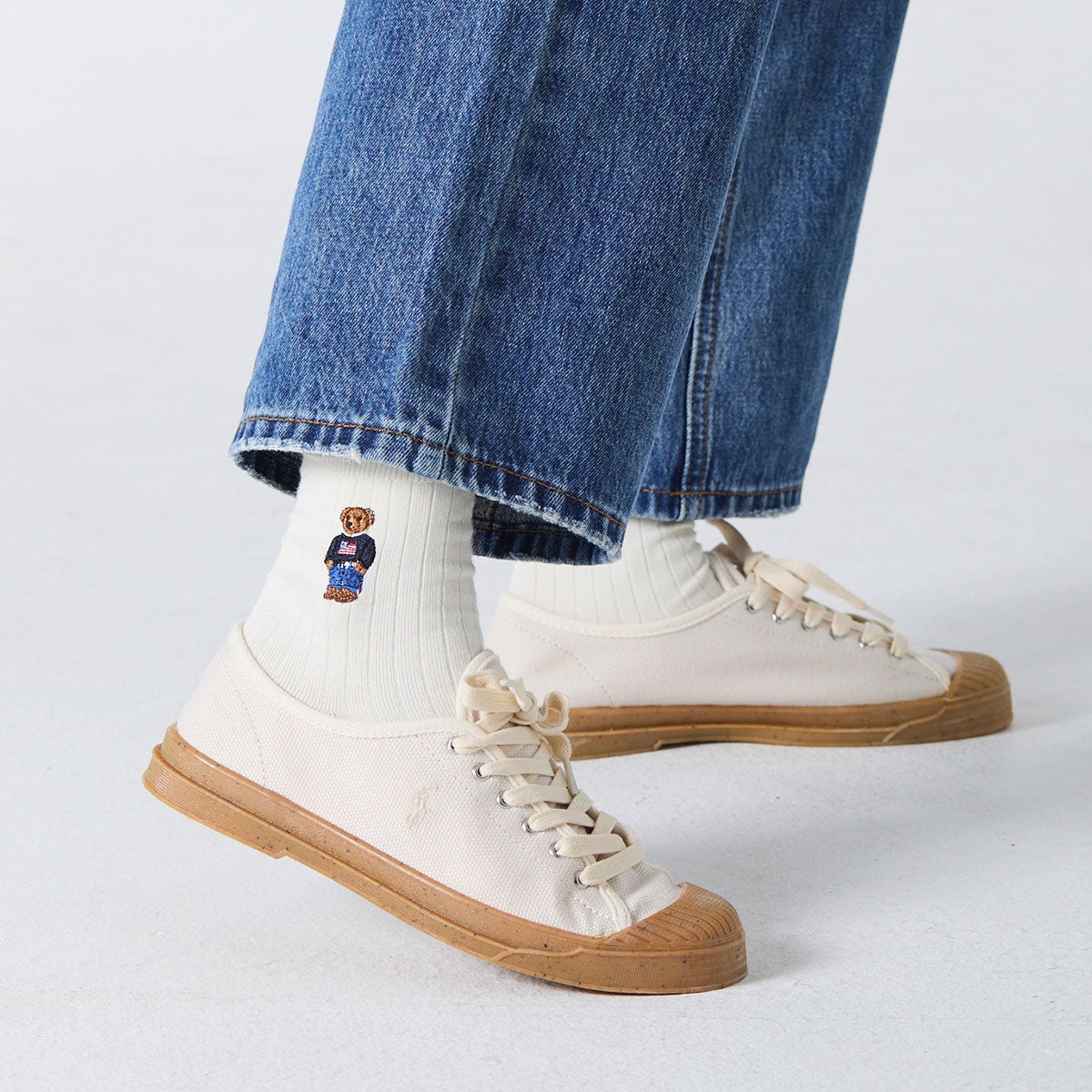 POLO RALPH LAUREN ポロベア刺繍 ショート リブソックス オーガニック