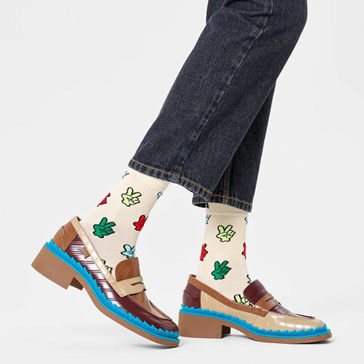 44%OFF Happy Socks Victory Sign ( ヴィクトリーサイン ) クルー丈