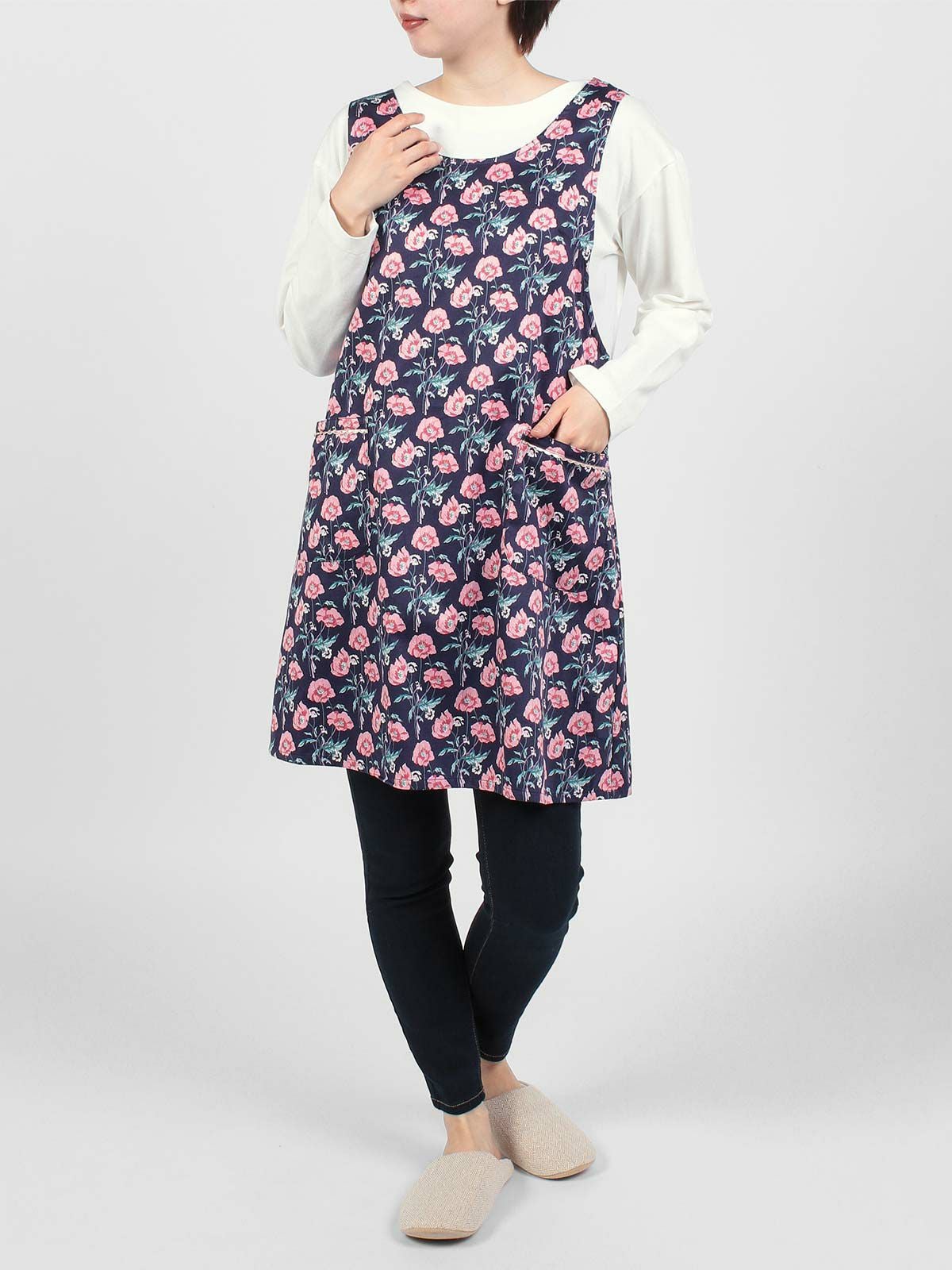 LICIE MADE WITH LIBERTY FABRIC リバティプリント エプロン Poiret 撥